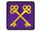 Two Crossed Keys Multi-Color Embroidered Iron-On or Hook & Loop Patch Applique